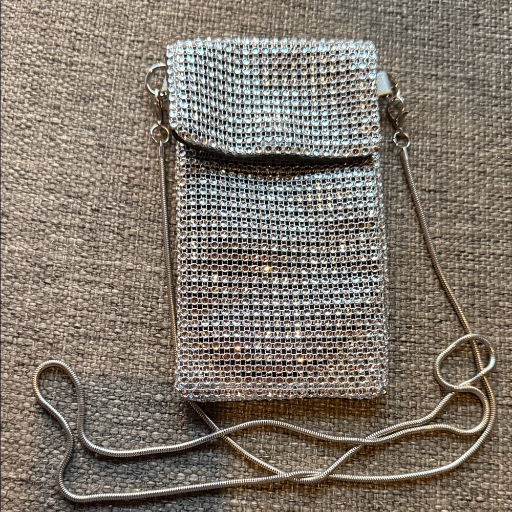 Silver Mesh Crossbody Bag
